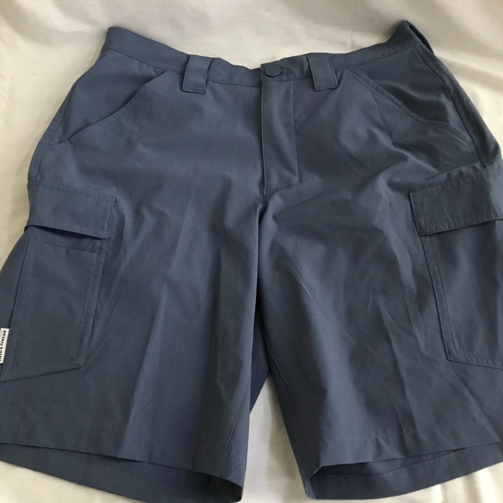 NWOT Field & Stream Mens Blue Hydro-Repel fishing/hiking/swimming shorts sz 32